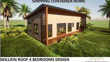 Skillion Roof Ship Container / Granny Flat Plan 